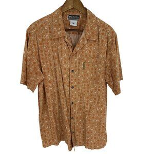 Columbia XCO Mens Short Sleeve Button-Up Tropical Print Shirt Size L